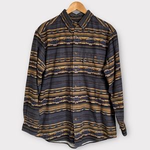 Woolrich Navy Southwestern Stripe Men's Flannel Shirt Medium